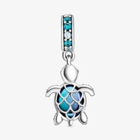 Pandora Murano Glass Sea Turtle Dangle Charm - Picture 1 of 5
